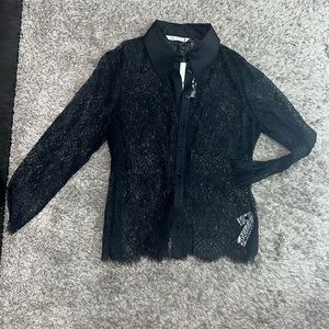 Zara lace button down